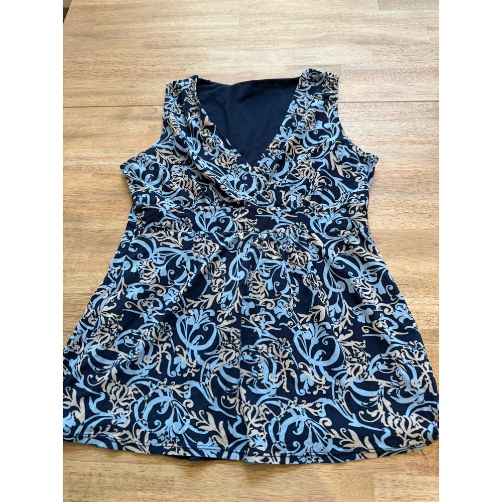 Y2K Babydoll Tank Top Surplice Office Fairy Festival Whimsy Medium Coquette Blue